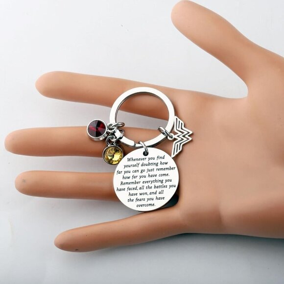 Women Hero Inspired Stainless Steel Keychain Superwoman Gift Pendant - Picture 3 of 6